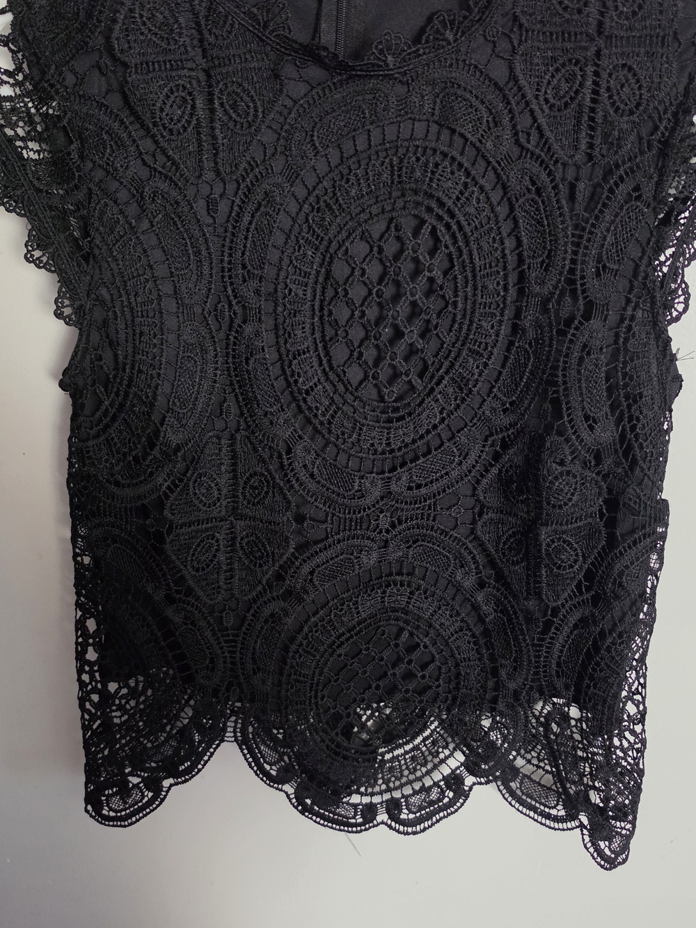 Rebellion Black Crochet Lace Camisole Top